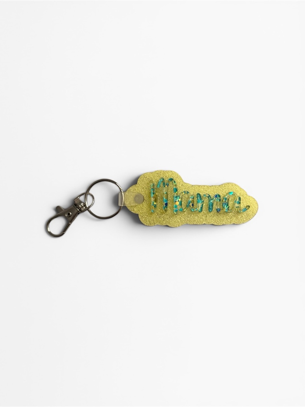 Glitter 'Mama' Keychain - Gold with Teal Accent